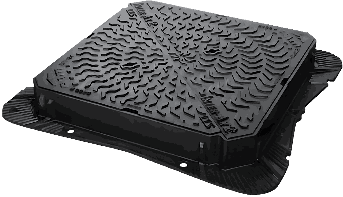 Ductile Double Triangular 100mm Deep Cover & Frame 2