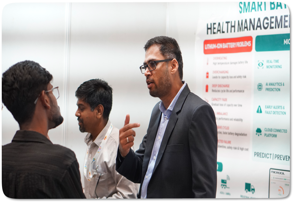 MICROCIL team discussing a smart battery health management solution